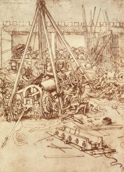 Gun Foundry by Leonardo da Vinci
